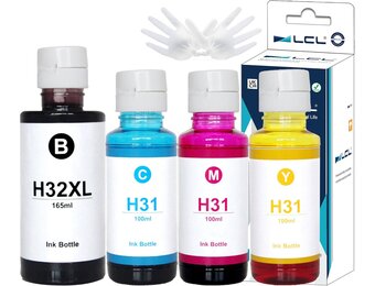 Inktfles 32XL 165ml 4-pack KCMY compatibel met HP Smart Tank 455-655 serie en DeskJet GT-5810, GT-5820, GT-5822