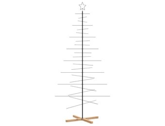 vidaXL Metalen Kerstboom met Houten Basis 210cm - 57% Korting!