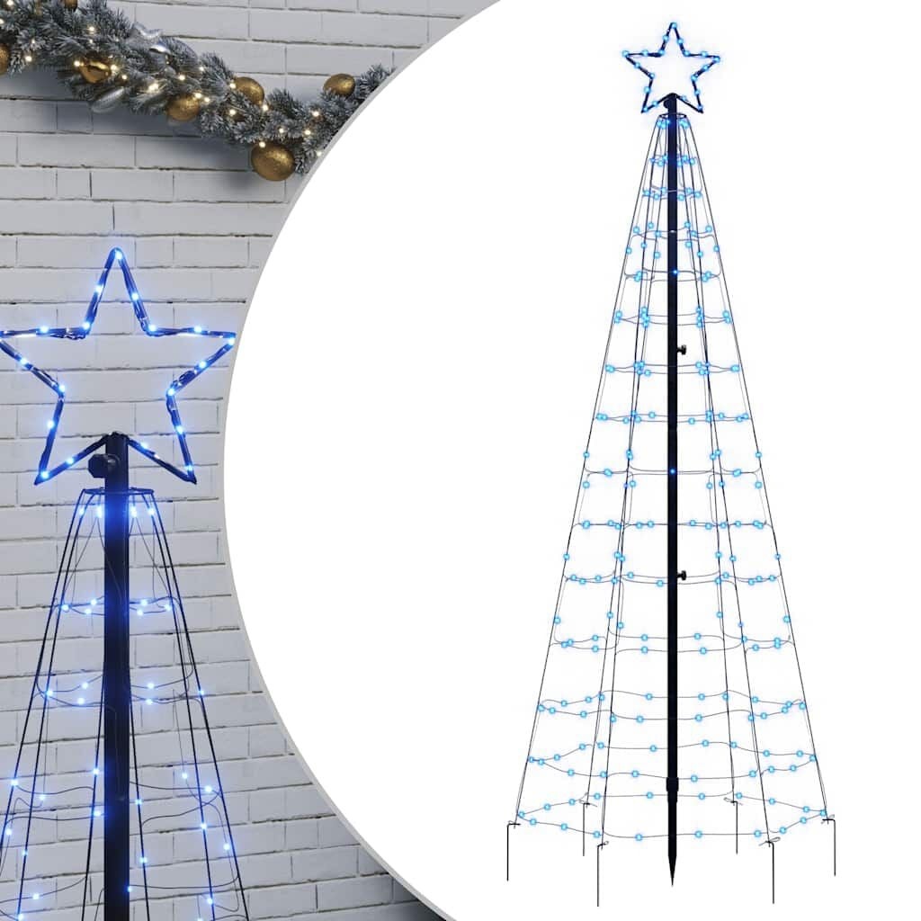 vidaXL Blauwe LED Kerstboom met 220 LEDs - 180 cm - 59% Korting!