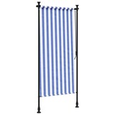 vidaXL Rolgordijn Buiten - 100x270 cm - Blauw/Wit - 34% Korting