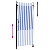 vidaXL Rolgordijn Buiten - 100x270 cm - Blauw/Wit - 34% Korting
