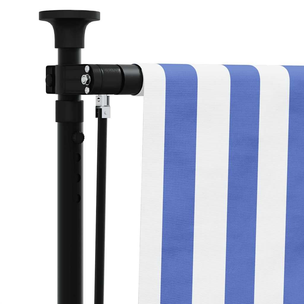 vidaXL Rolgordijn Buiten - 100x270 cm - Blauw/Wit - 34% Korting