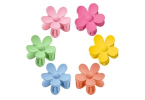 6 Haarclips Bloemen - Kleurrijk Kunststof - 40% Korting