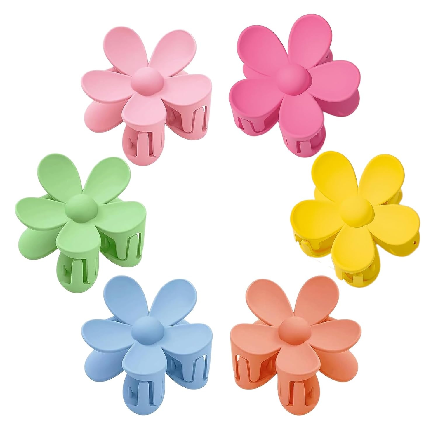 Haarclips Dames: 6 Bloem Kunststof, Groot, Multicolor - 46% Korting!