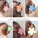 Haarclips Dames: 6 Bloem Kunststof, Groot, Multicolor - 46% Korting!