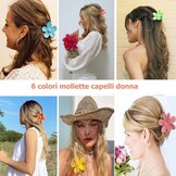 Haarclips Dames: 6 Bloem Kunststof, Groot, Multicolor - 46% Korting!