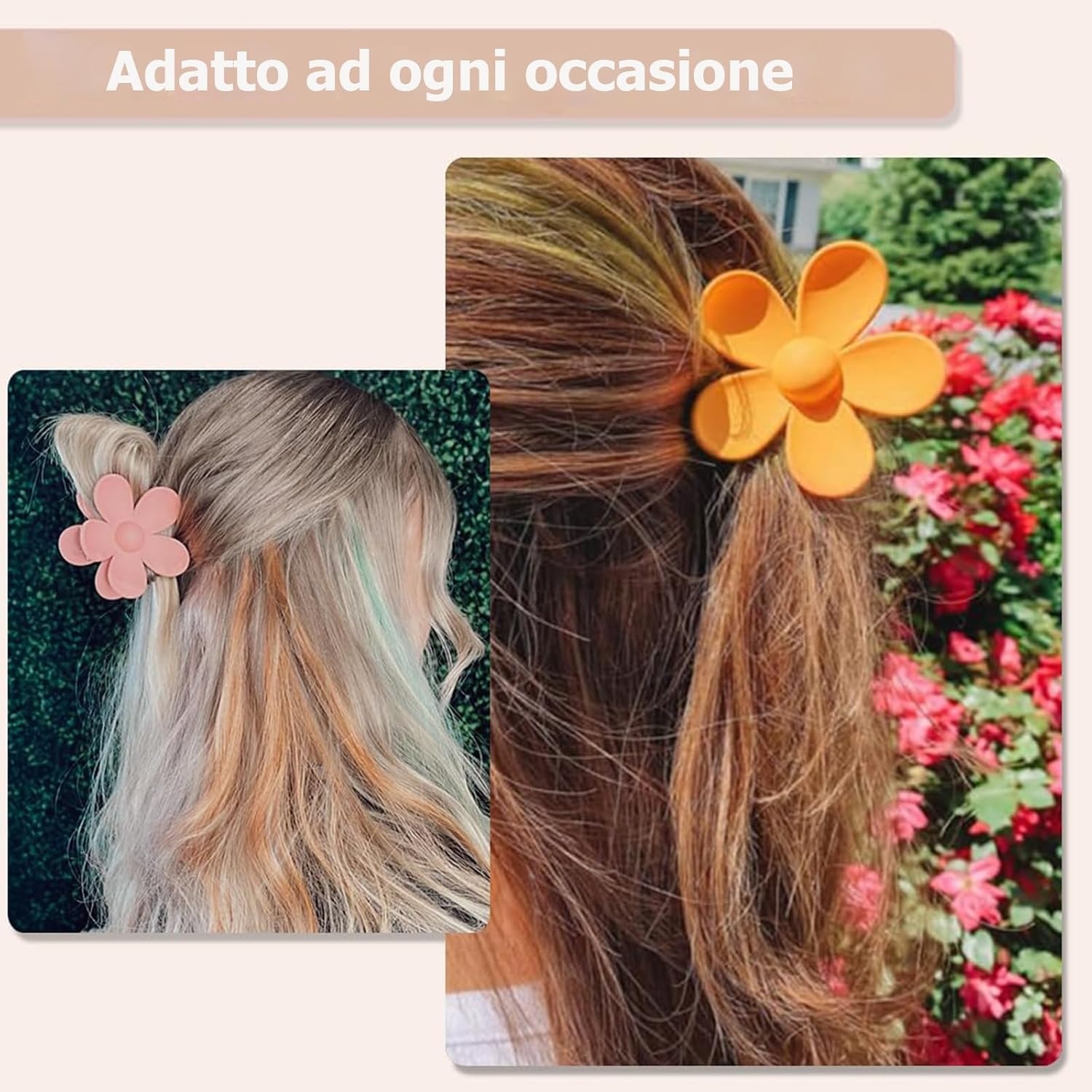 Haarclips Dames: 6 Bloem Kunststof, Groot, Multicolor - 46% Korting!