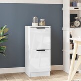 Dressoir 30x30x70 cm Hoogglans Wit Bewerkt Hout - 56% Korting
