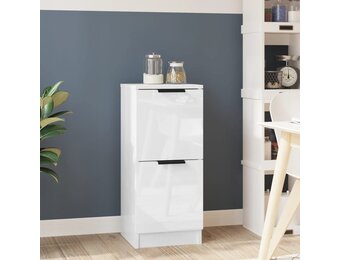 Dressoir 30x30x70 cm Hoogglans Wit Bewerkt Hout - 56% Korting