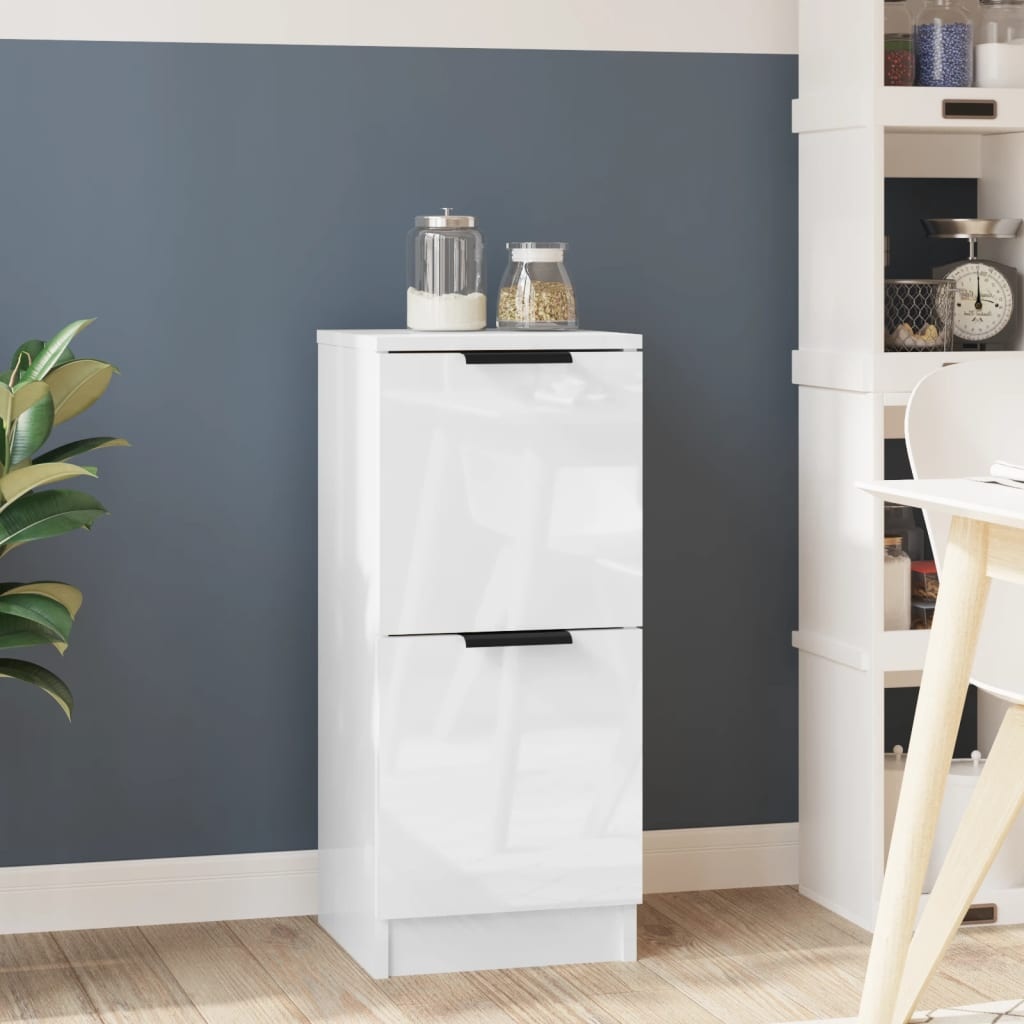 Dressoir 30x30x70 cm Hoogglans Wit Bewerkt Hout - 56% Korting
