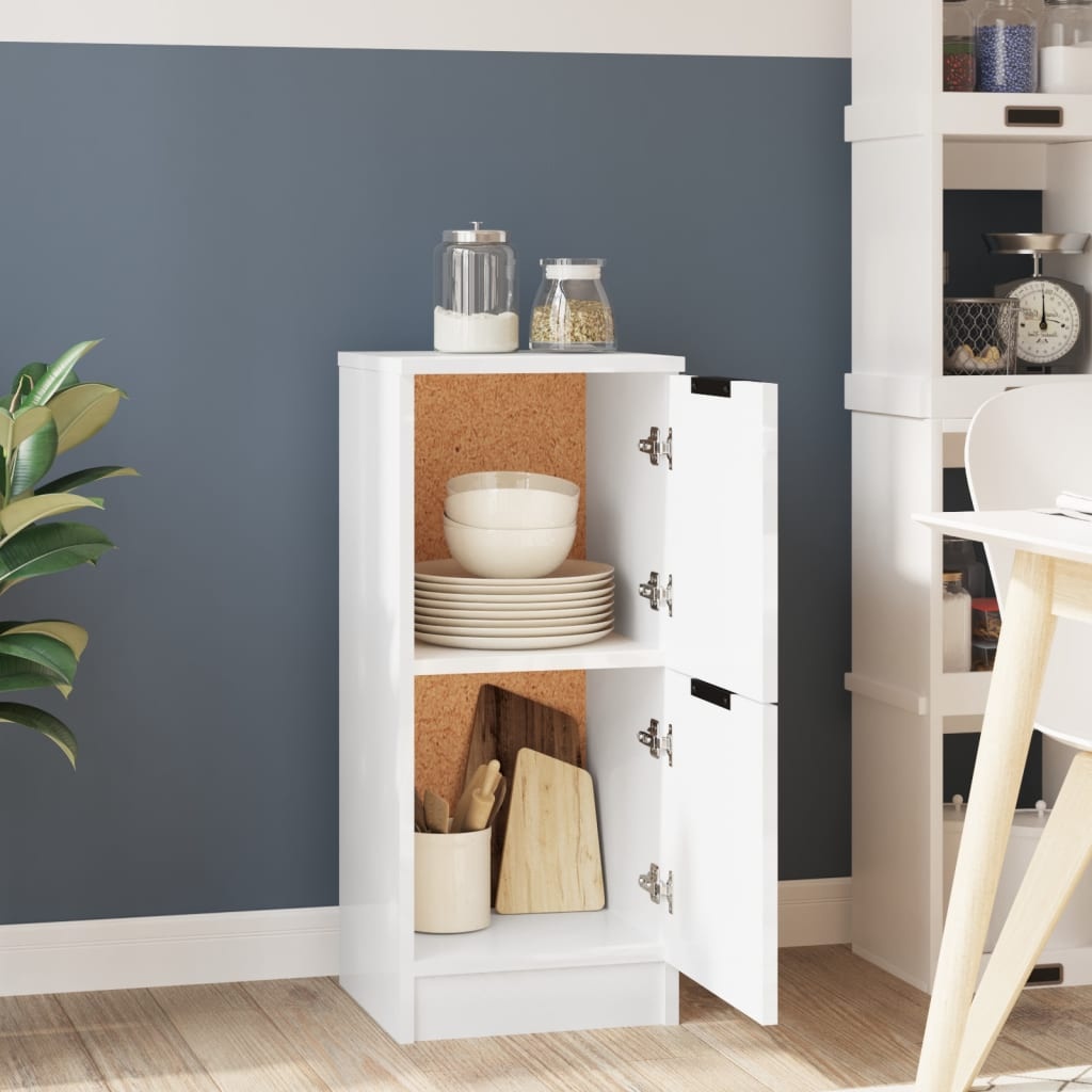 Dressoir 30x30x70 cm Hoogglans Wit Bewerkt Hout - 56% Korting