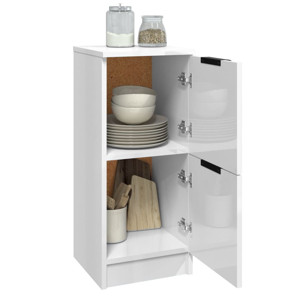 Dressoir 30x30x70 cm Hoogglans Wit Bewerkt Hout - 56% Korting