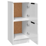 Dressoir 30x30x70 cm Hoogglans Wit Bewerkt Hout - 56% Korting