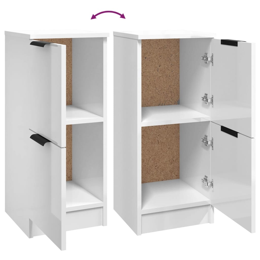Dressoir 30x30x70 cm Hoogglans Wit Bewerkt Hout - 56% Korting