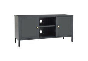 vidaXL TV-meubel Antraciet: 105cm Staal & Glas (56% korting)