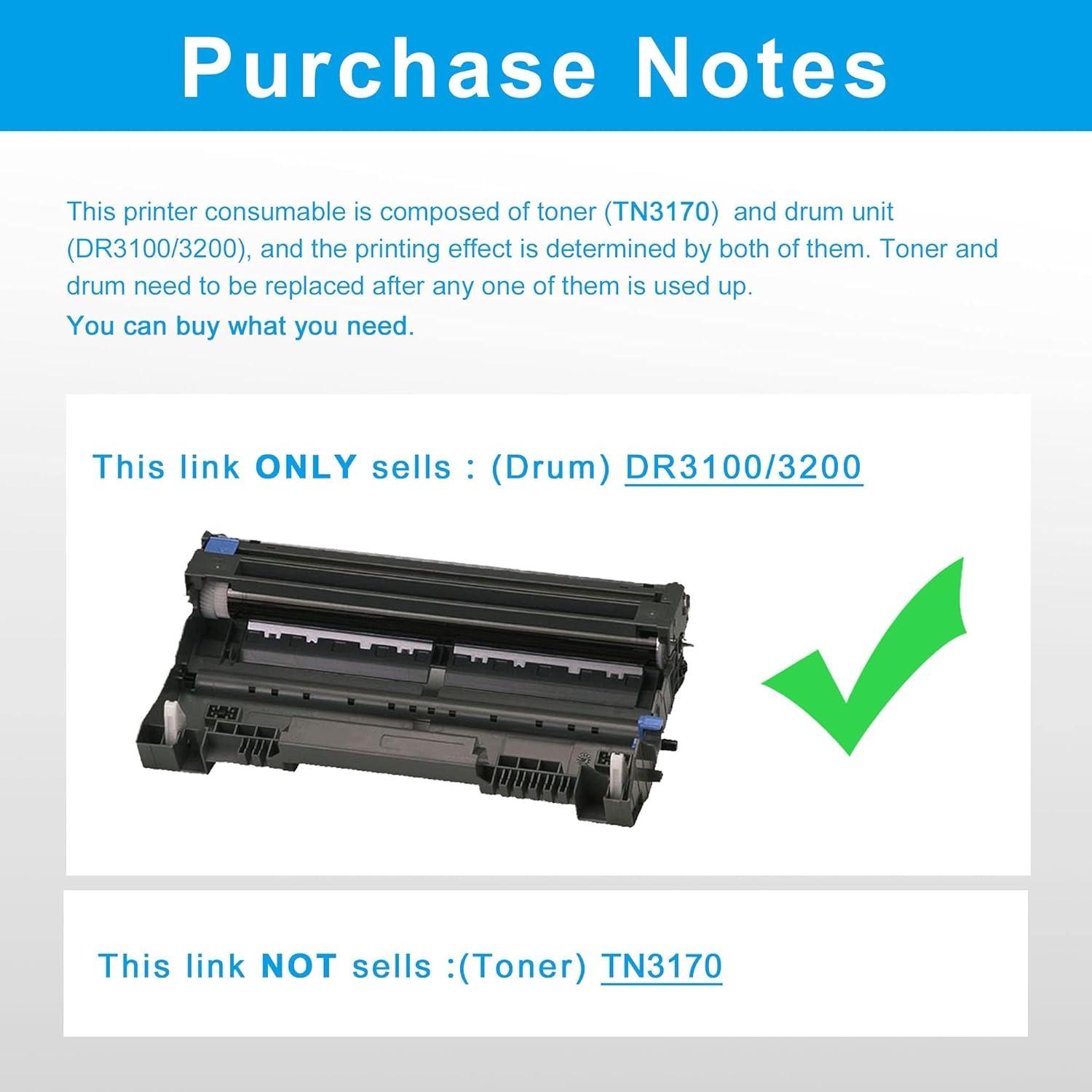 50% KORTING: Trommeleenheid DR3200/DR3100 (Zwart) - Compatibel met Brother