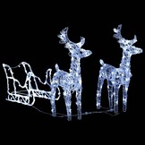 Kerstversiering Rendieren met Slee - 160 LED's - Acryl - 71% Korting