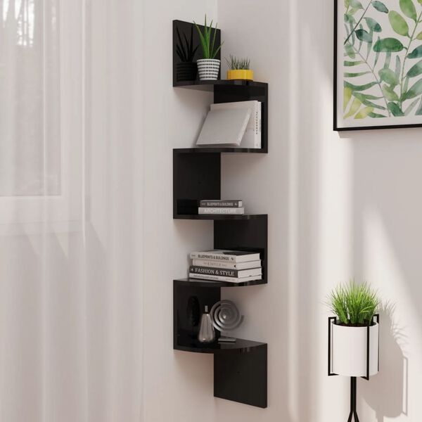 vidaXL Hoekwandschap 19x19x123 cm Zwart - 58% Korting!