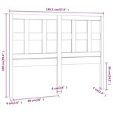 vidaXL Hoofdbord Massief Grenenhout Wit - 55% Korting