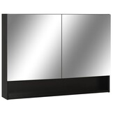 Badkamerspiegelkast met LED, 80x15x60 cm, Zwart - 77% Korting