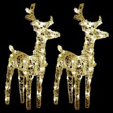 2x Acryl Rendieren - 80 LEDs Warmwit - 56% Korting!