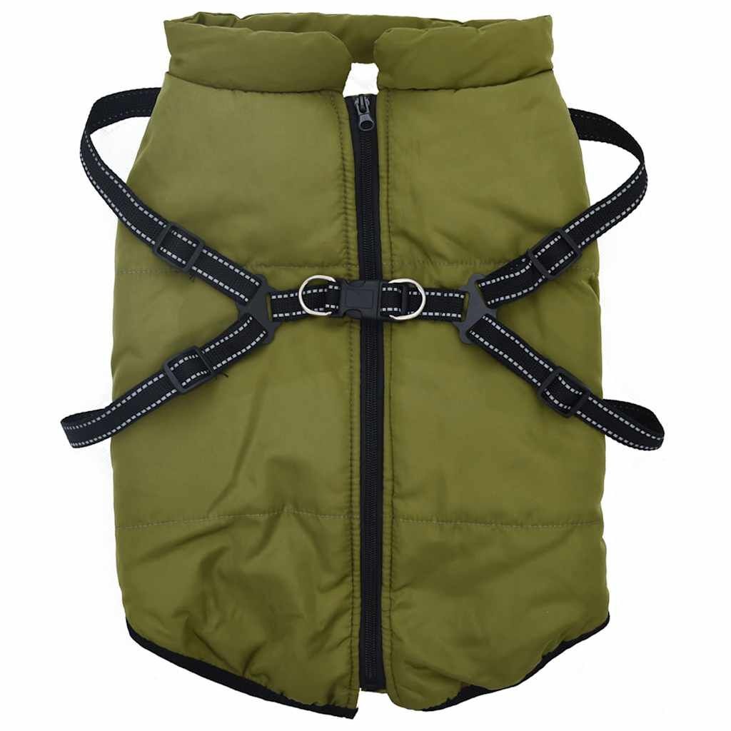VidaXL Hondenjas met Harnas - Waterdicht - Legergroen - L48 - 53% Korting