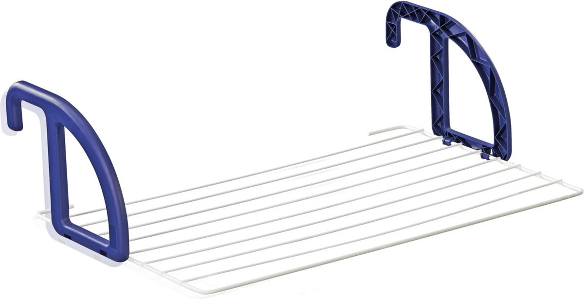 Hangdroogrek Balkonrand - 7m drooglengte, Wit/Blauw - Nu 58% Korting!