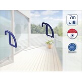 Hangdroogrek Balkonrand - 7m drooglengte, Wit/Blauw - Nu 58% Korting!