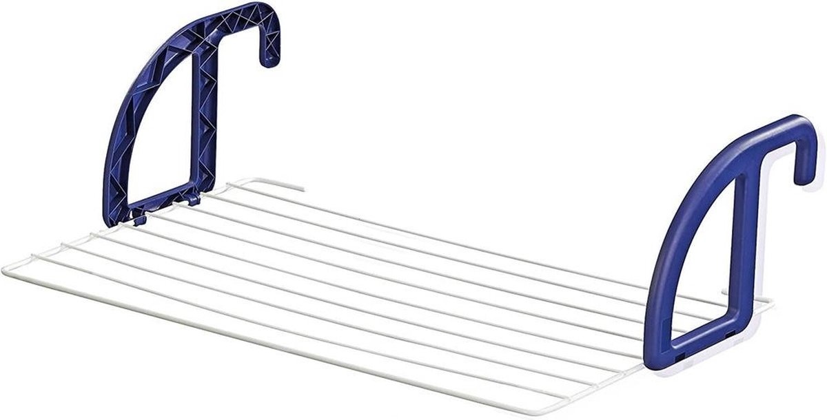 Hangdroogrek Balkonrand - 7m drooglengte, Wit/Blauw - Nu 58% Korting!