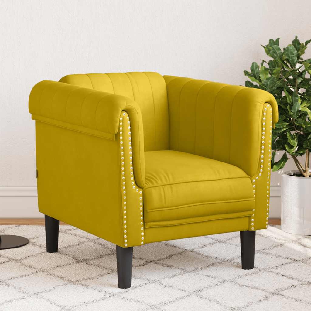 VidaXL Fauteuil Fluweel Geel - 58% Korting!