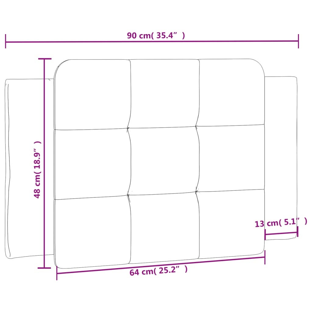 Hoofdbordkussen Kunstleer Bruin 90cm - 50% Korting!