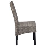 vidaXL Eetkamerstoelen Kubu Rattan & Mangohout - 2 stuks - 68% Korting