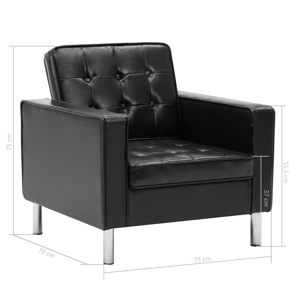 VidaXL Fauteuil Kunstleer Zwart - 73% Korting!