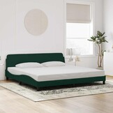 vidaXL Donkergroen Fluwelen Bedframe 200x200 cm - 43% Korting!