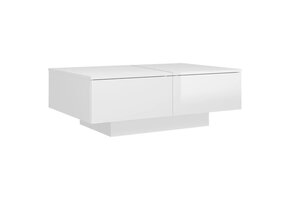 VidaXL Salontafel Hoogglans Wit - 90x60 cm - 77% Korting!