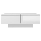 Salontafel Hoogglans Wit 90x60x31 cm - 85% Korting!