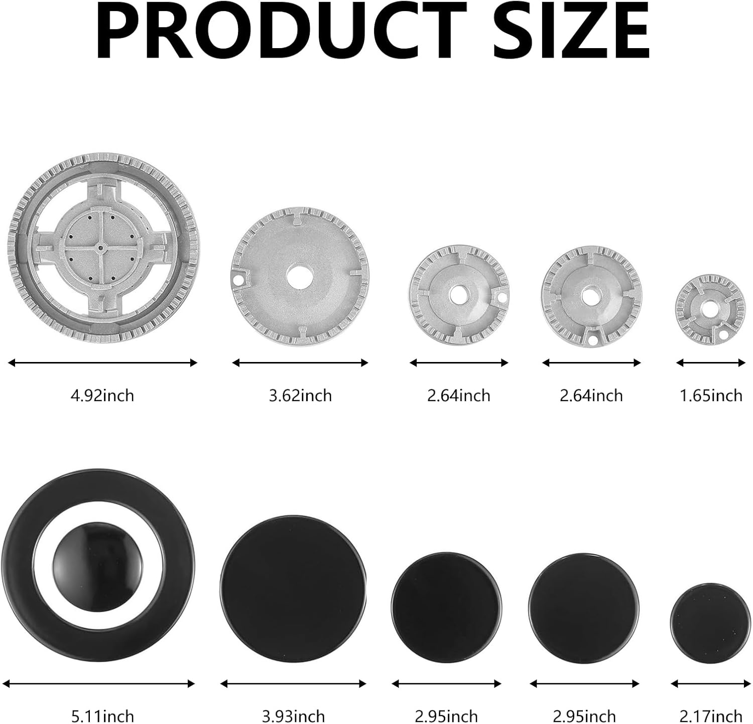 59% Korting: Gaskookplaat Afdekking & Branderkroon Set - Zinklegering