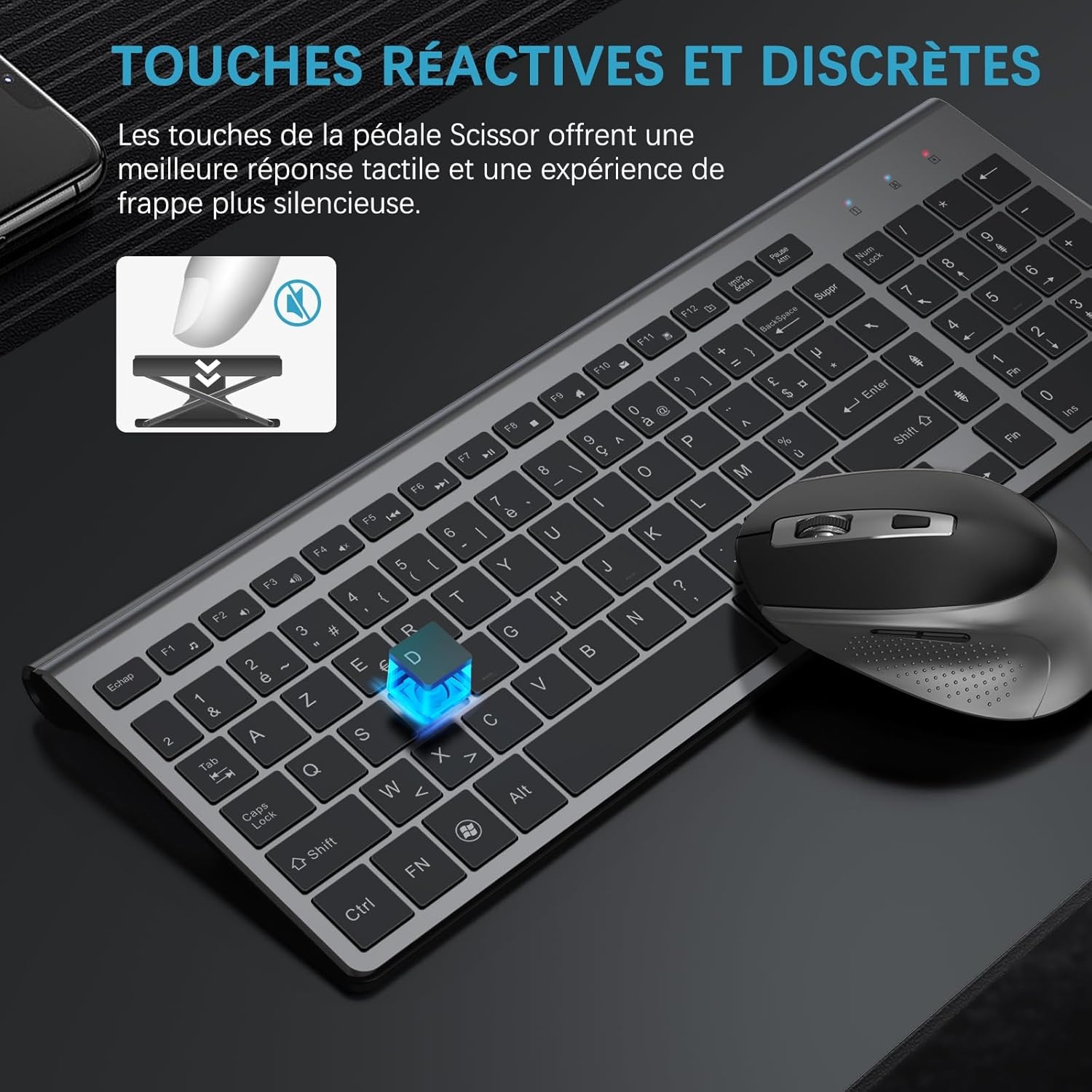 Draadloos AZERTY Toetsenbord & Muis Set - 63% Korting!