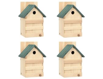 vidaXL Vogelhuisjes (4 stuks) - Vurenhout - 57% Korting!