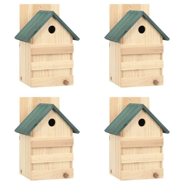 vidaXL Vogelhuisjes (4 stuks) - Vurenhout - 57% Korting!