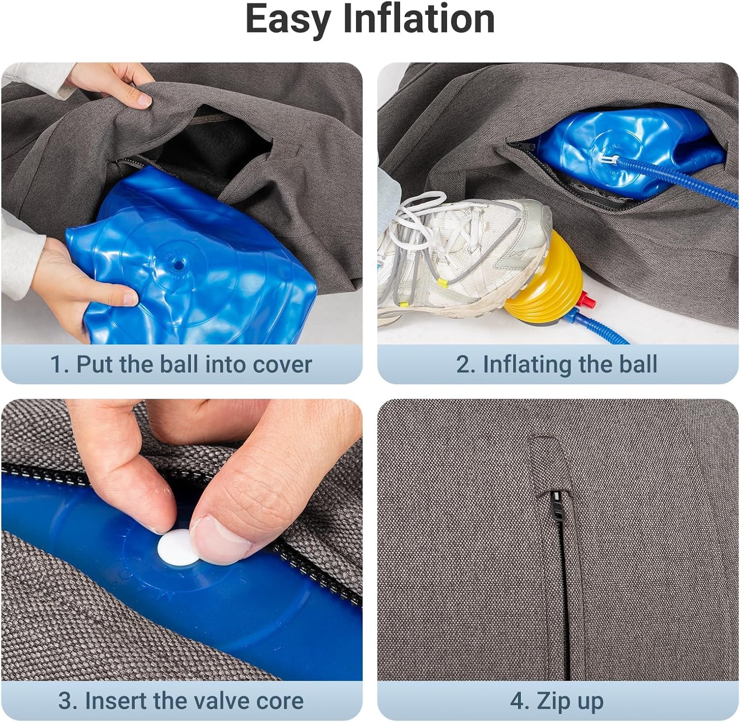 Ergonomische Balstoel 65cm met Linnen Hoes - 52% Korting!