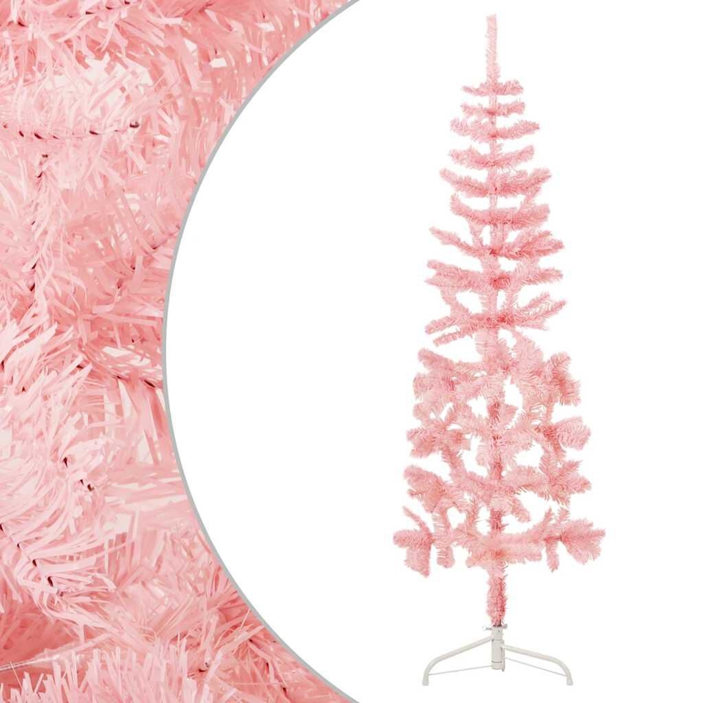 Roze Halve Kunstkerstboom 180cm - 39% Korting