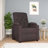 vidaXL Fauteuil Verstelbaar Stof Donkerbruin - 61% Korting!