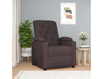 vidaXL Fauteuil Verstelbaar Stof Donkerbruin - 61% Korting!