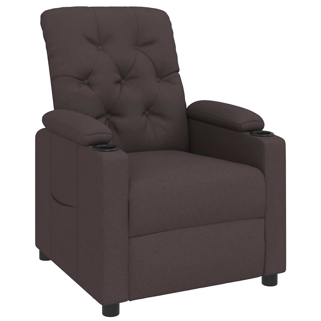 vidaXL Fauteuil Verstelbaar Stof Donkerbruin - 61% Korting!