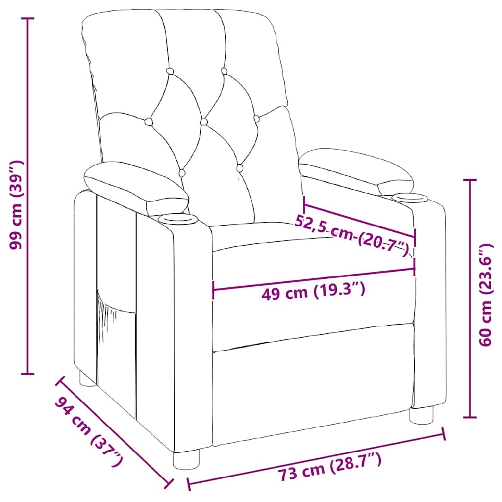 vidaXL Fauteuil Verstelbaar Stof Donkerbruin - 61% Korting!