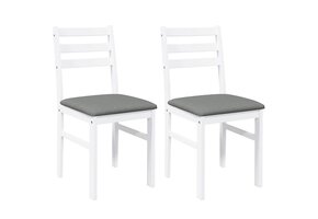 vidaXL Eetkamerstoelen 2x Massief Hout Wit - 56% Korting!