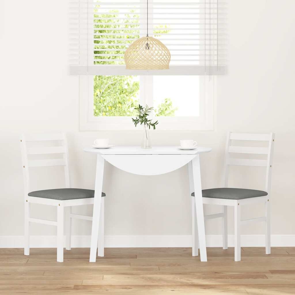 vidaXL Eetkamerstoelen Massief Hout - Wit (2 stuks, 51% korting)