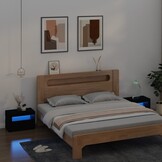 VidaXL Nachtkastjes 2 st LED Zwart 75% Korting