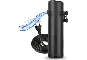 Zwarte Aquarium Binnenfilter 50-200L: 800L/H, 12W met 4-in-1 Functie